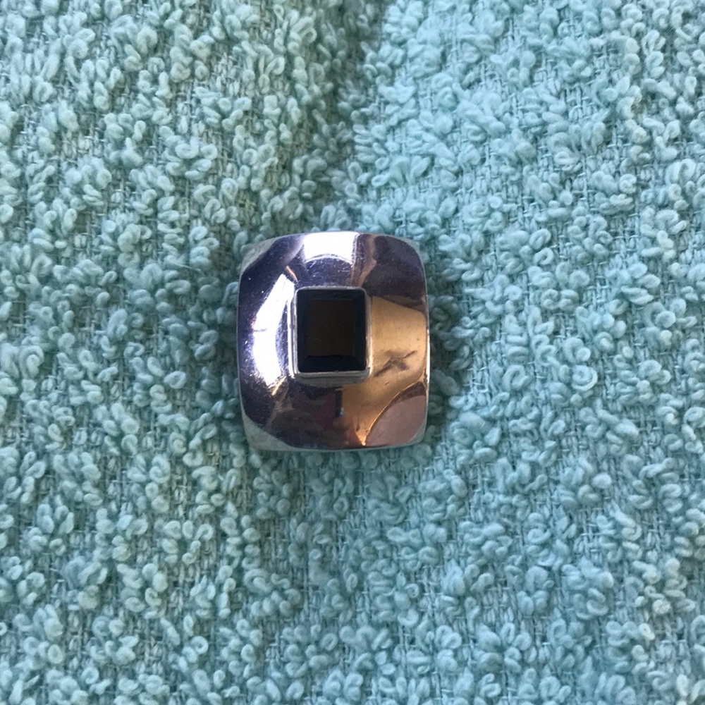 Sterling silver black pendant.